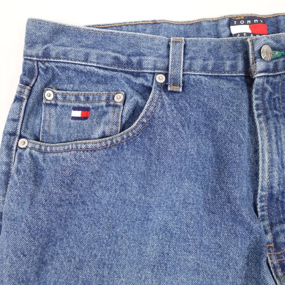 Vintage 90s Tommy Hilfiger Baggy Freedom Jeans Men's 37x30 Made in Canada - Picture 6 of 12